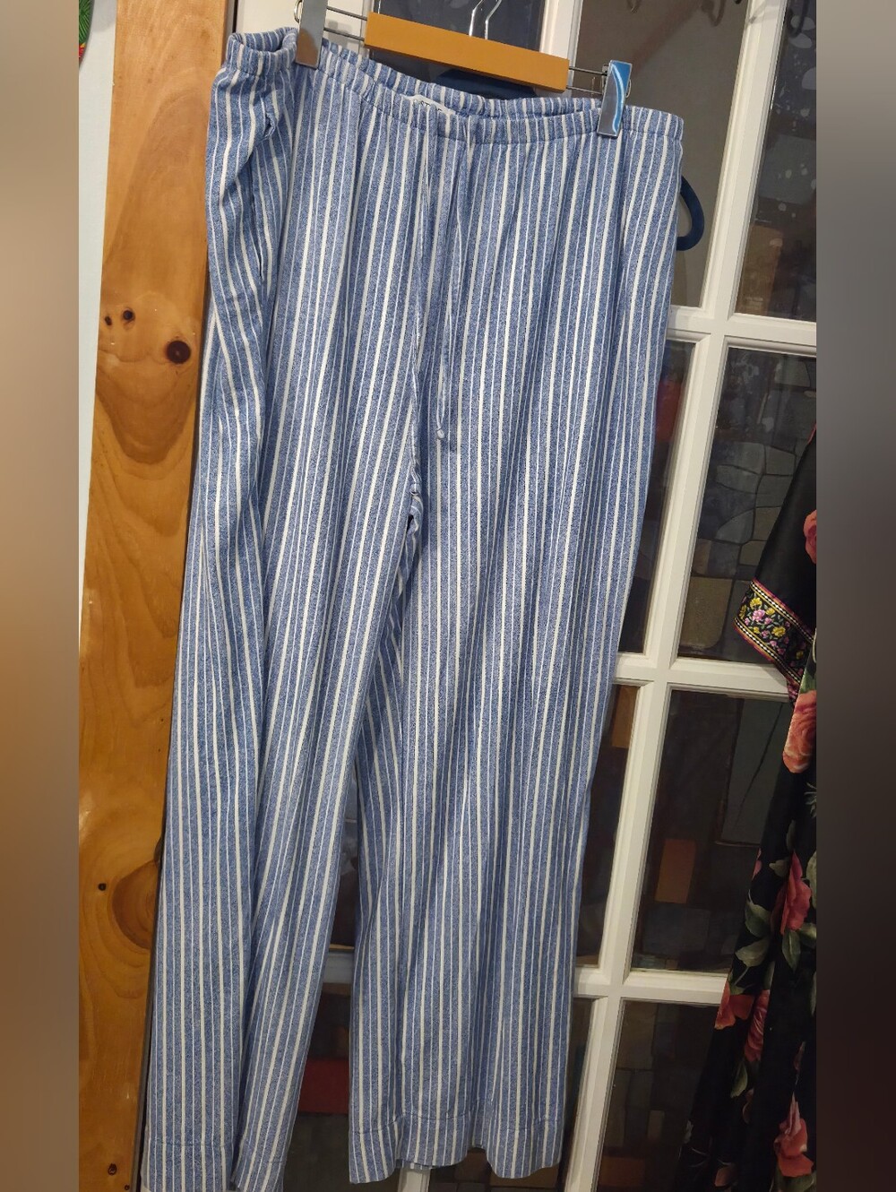 Striped Blue and White Relaxed Trousers